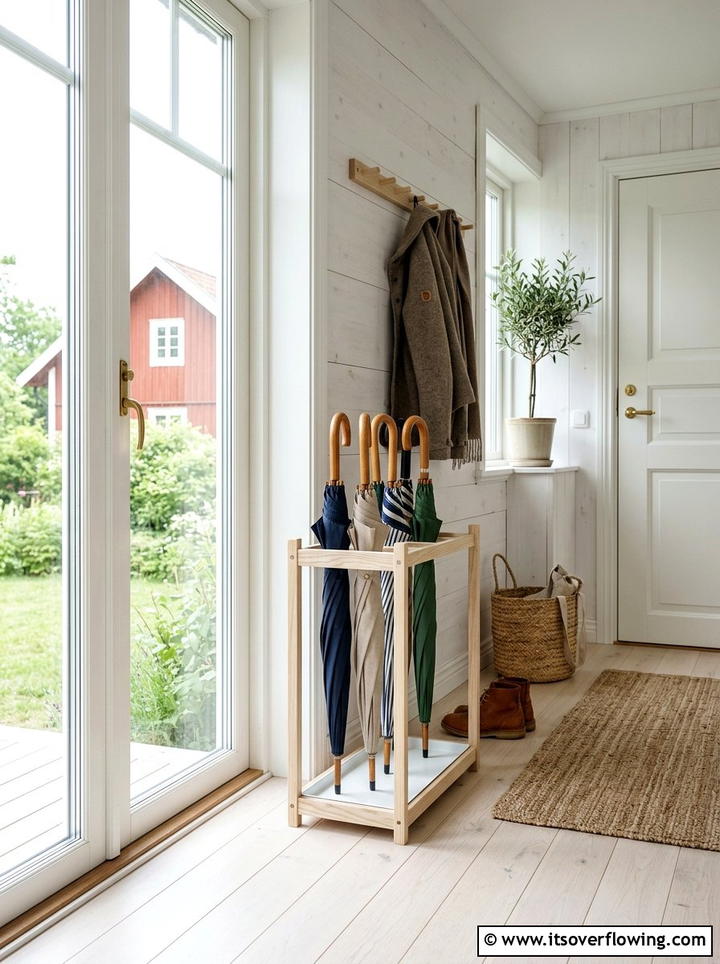 Scandinavian Style Umbrella Rack - 25 front porch ideas with umbrella stand