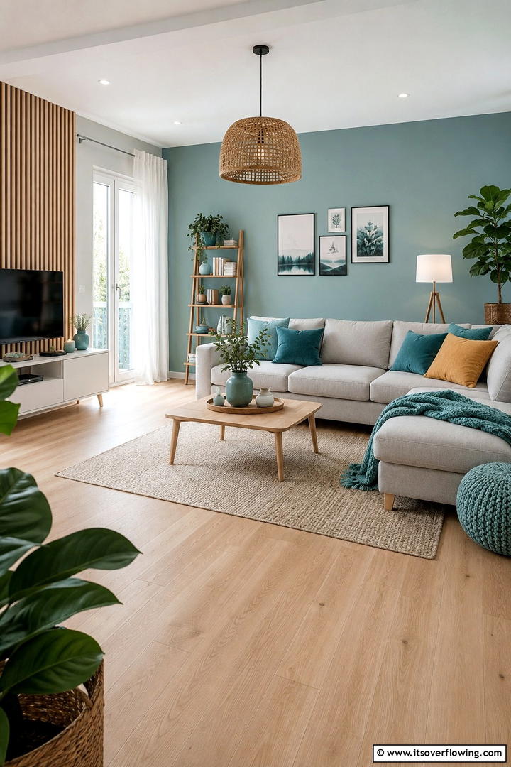 Scandinavian Teal Freshness - 30 Teal Living Room Ideas for Bold & Serene Interior Spaces