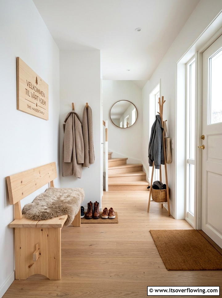Scandinavian entryway design - 25 front porch decor ideas with personalized welcome sign