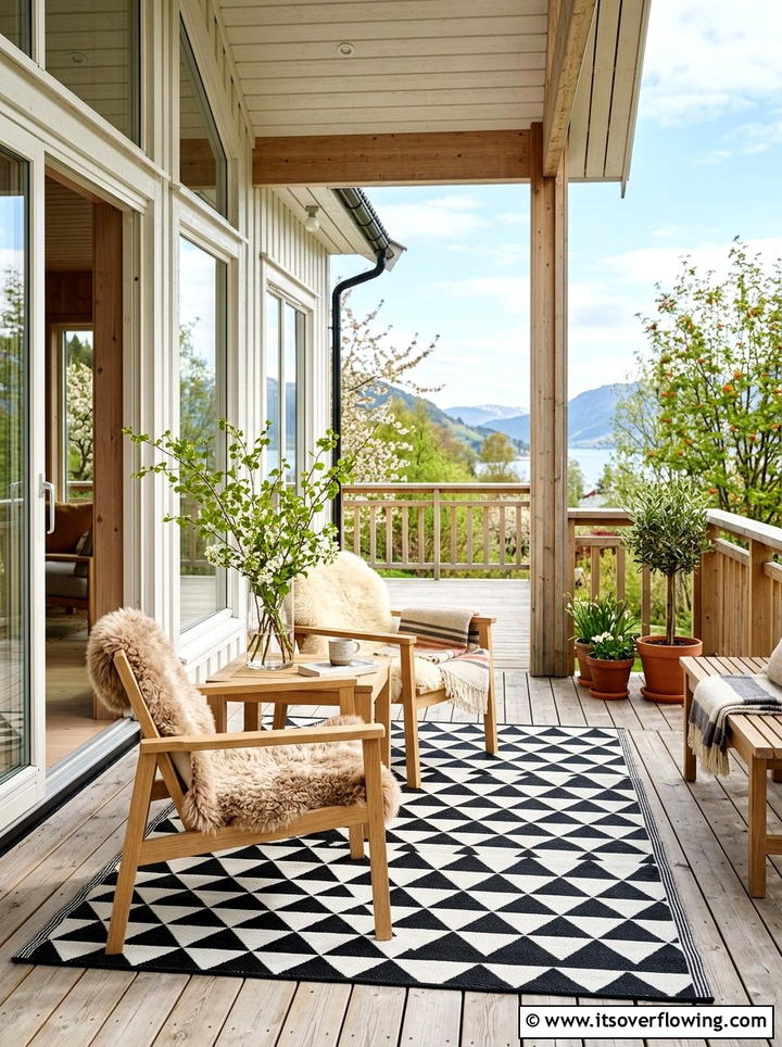 Scandinavian spring porch - 25 front porch ideas with spring decor