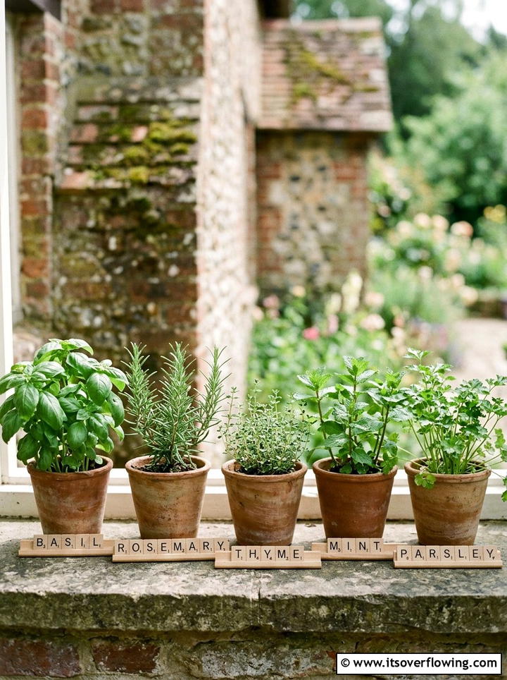 Scrabble Tile Herb Labels - 25 garden ideas with plant markers