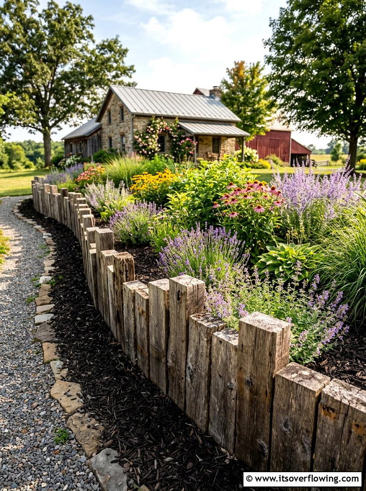 Scrap Lumber Garden Border - 25 upcycled garden ideas with garden edging