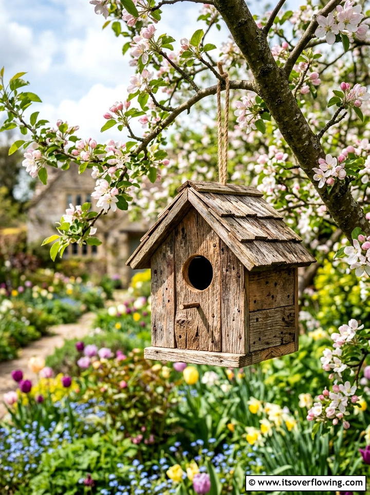 Scrap wood birdhouse - 25 garden decor ideas with reclaimed wood