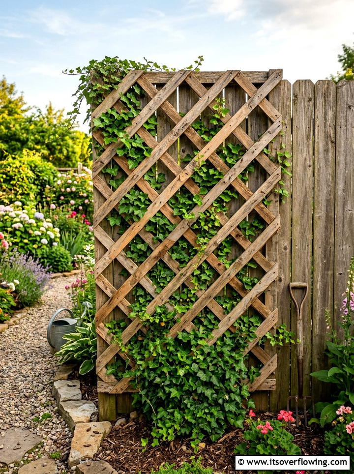 Scrap wood garden lattice - 25 cheap garden ideas with homemade trellis