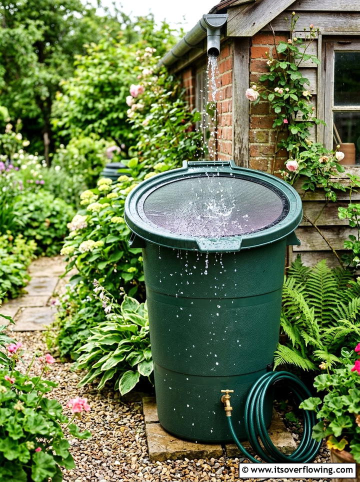 Screen top rain barrel - 25 cheap garden ideas with rain barrels