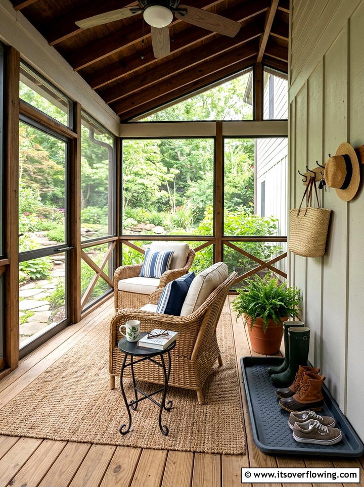 Screened In Porch Organization - 25 front porch ideas with boot tray