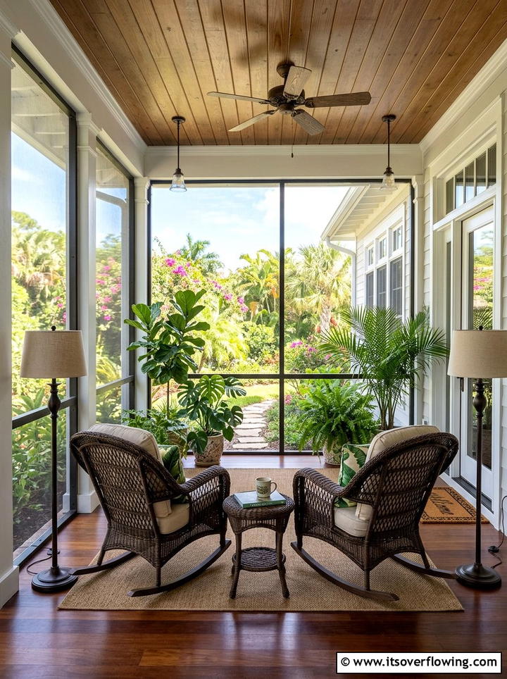 Screened front porch - 25 front porch ideas with rocking chairs