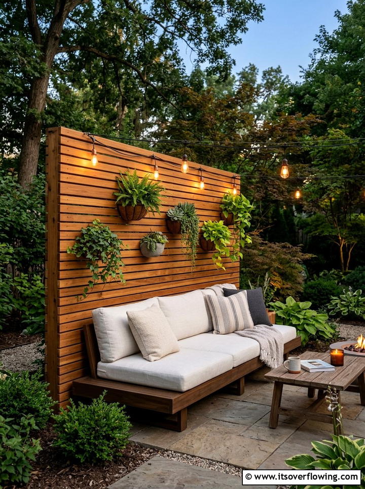 Screening Wall Seating - 25 backyard ideas with seating area
