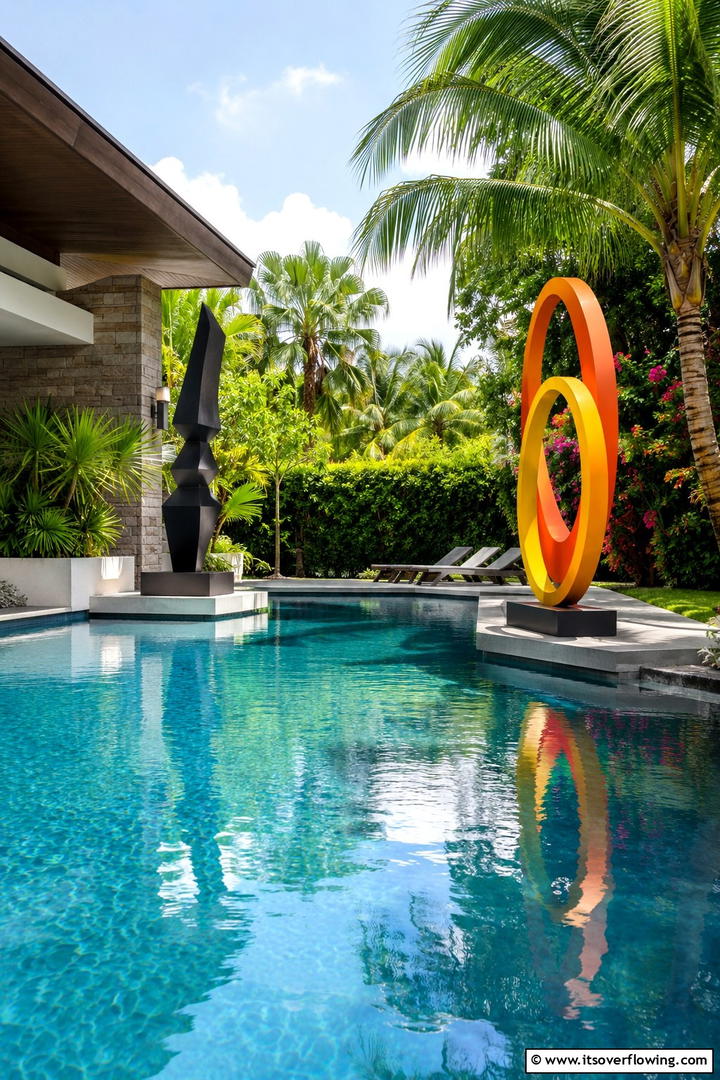 Sculptural Landscape Elements - 30 Pool Landscaping Ideas to Create a Resort-Style Backyard
