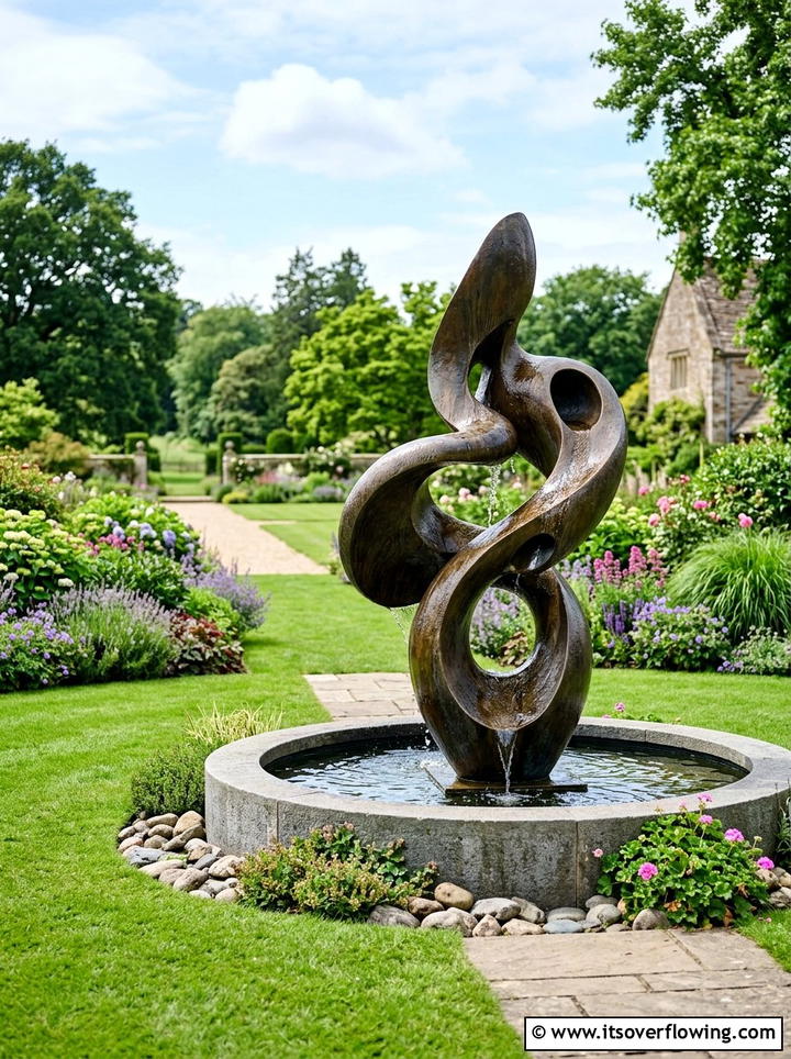 Sculpture fountain - 25 garden ideas with fountain