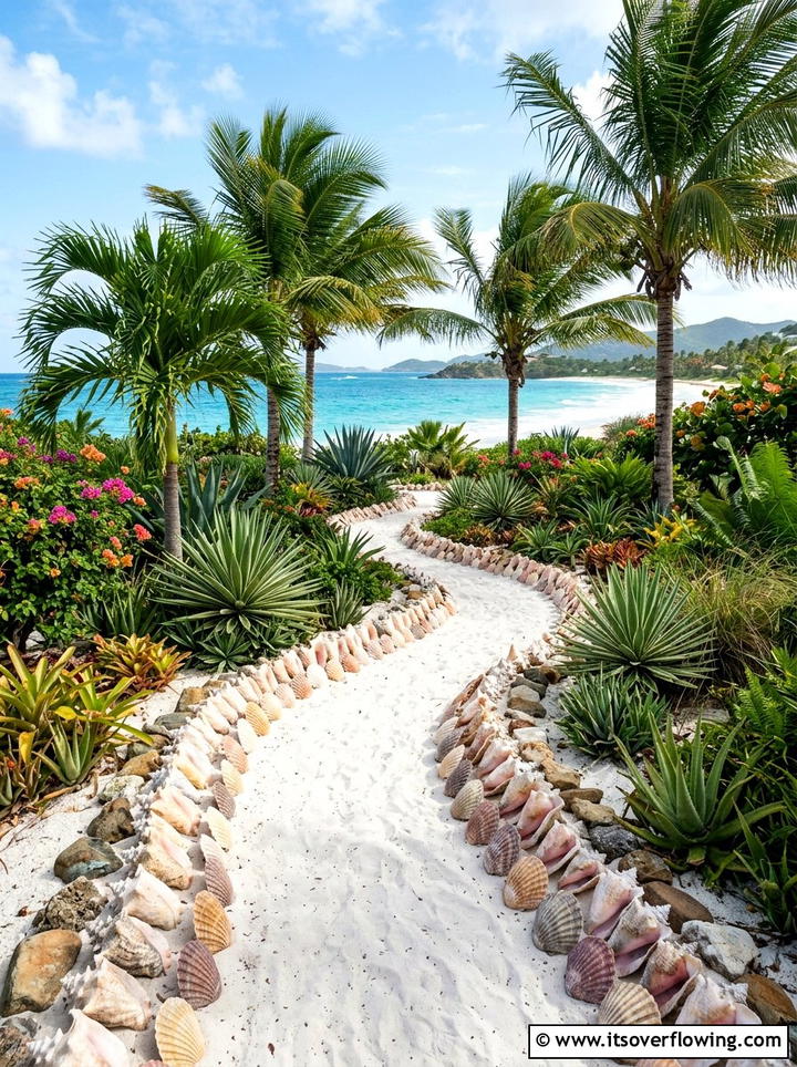 Sea Shell Trail - 25 upcycled garden ideas with pathway markers
