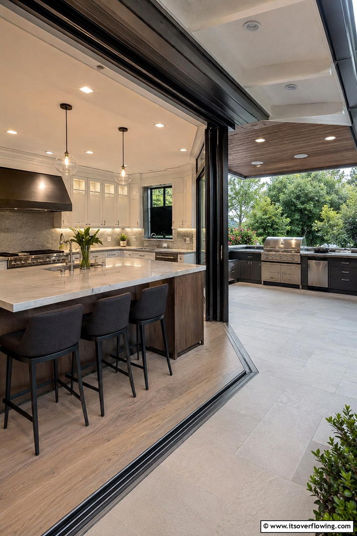 Seamless IndoorOutdoor Kitchens - 30 Modern Ranch House Ideas for Contemporary Country Living