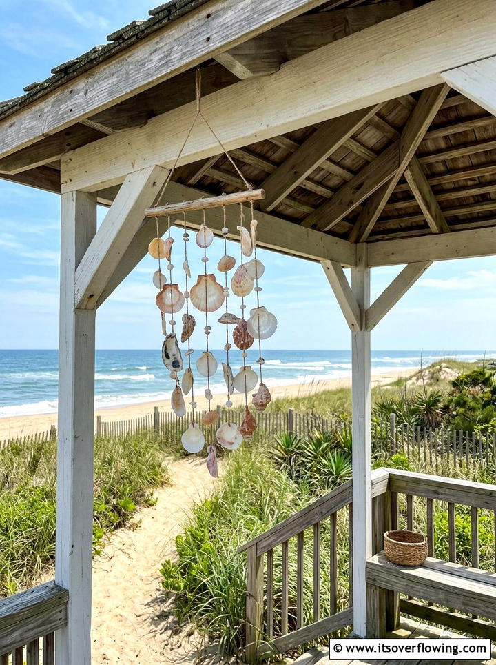 Seashell Wind Chimes For Coastal Garden - 25 garden decor ideas with wind chimes