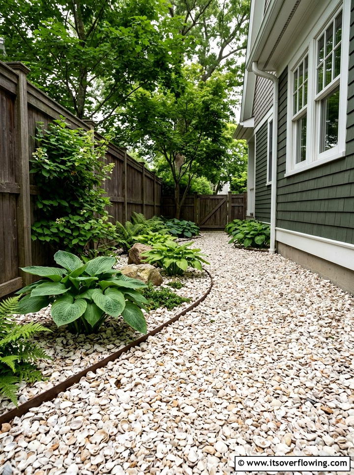 Seashell ground cover - 25 recycled garden ideas with seashells