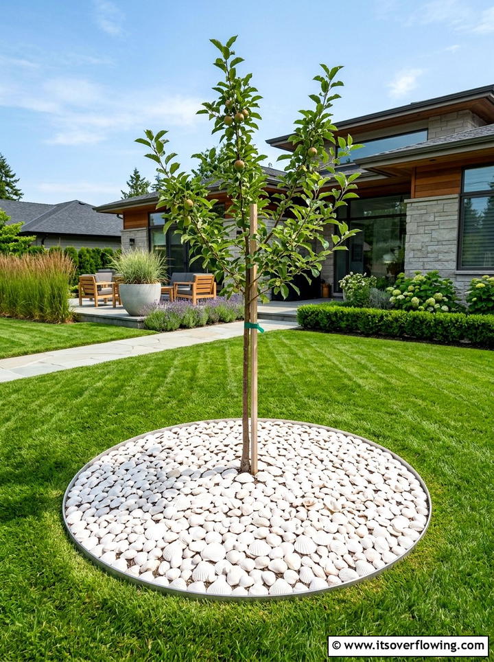 Seashell tree base - 25 recycled garden ideas with seashells