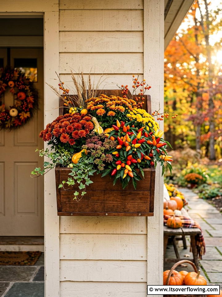 Seasonal Bloom Pocket Planter - 25 creative garden ideas with pocket planters