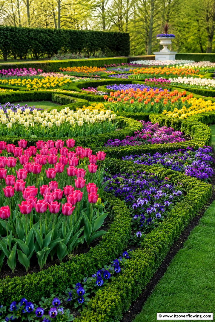 Seasonal Color Rotation - 30 Parterre Garden Ideas for Elegant Outdoor Spaces