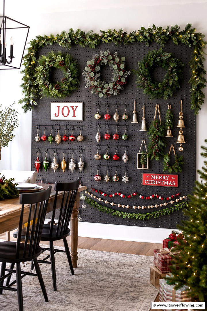 Seasonal Decoration Board - 30 Pegboard Ideas to Organize Your Home Efficiently