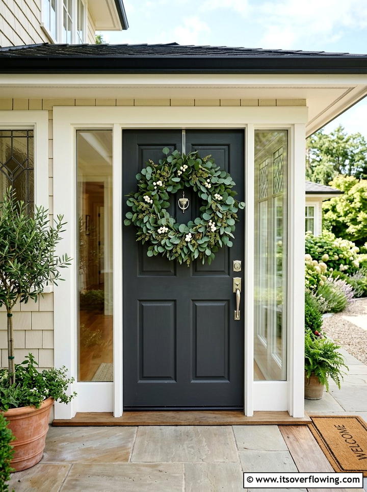 Seasonal Front Door Wreath - 25 front porch ideas on a budget