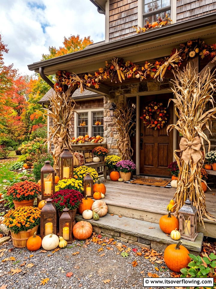Seasonal Harvest Porch Lantern - 25 front porch ideas with lanterns