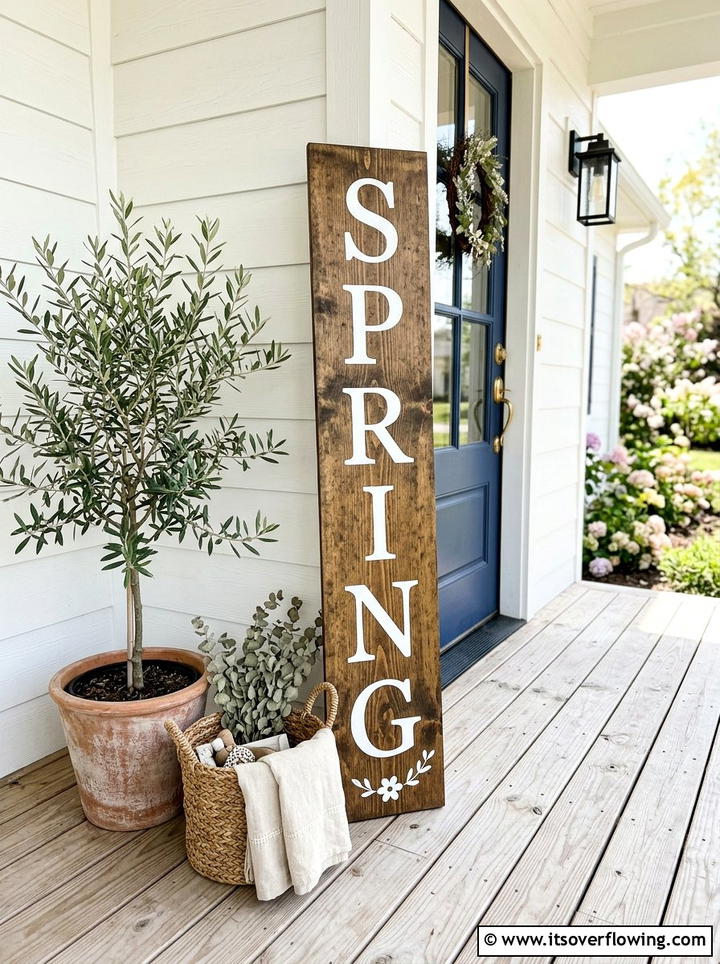 Seasonal Porch Sign - 25 front porch decor ideas for spring