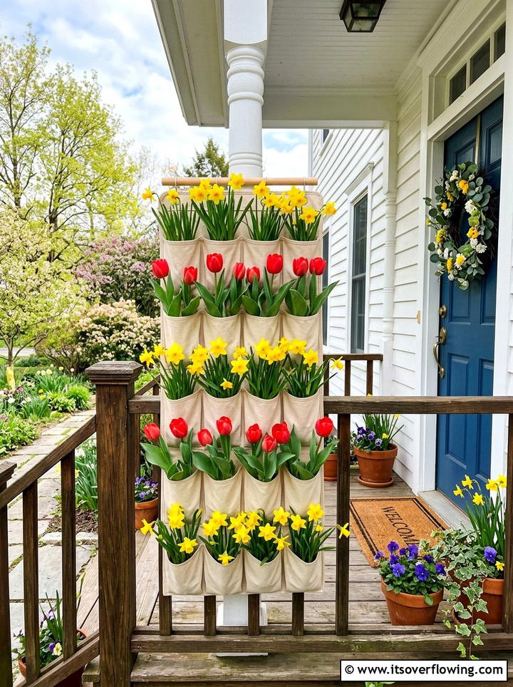 Seasonal bulb display - 25 upcycled garden ideas with shoe organizers