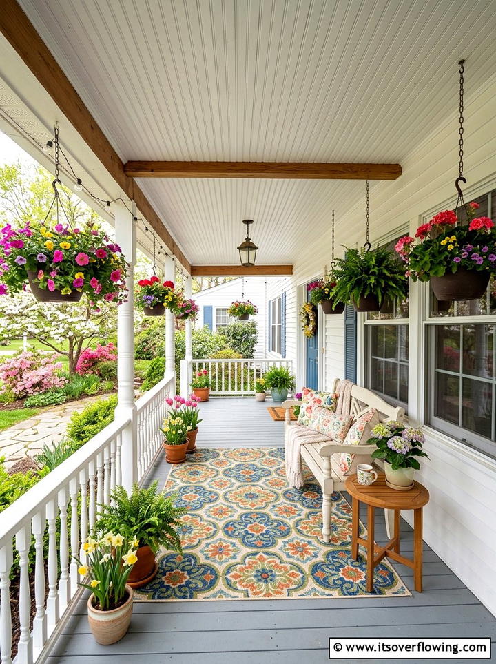 Seasonal porch beadboard - 25 front porch ideas with beadboard ceiling