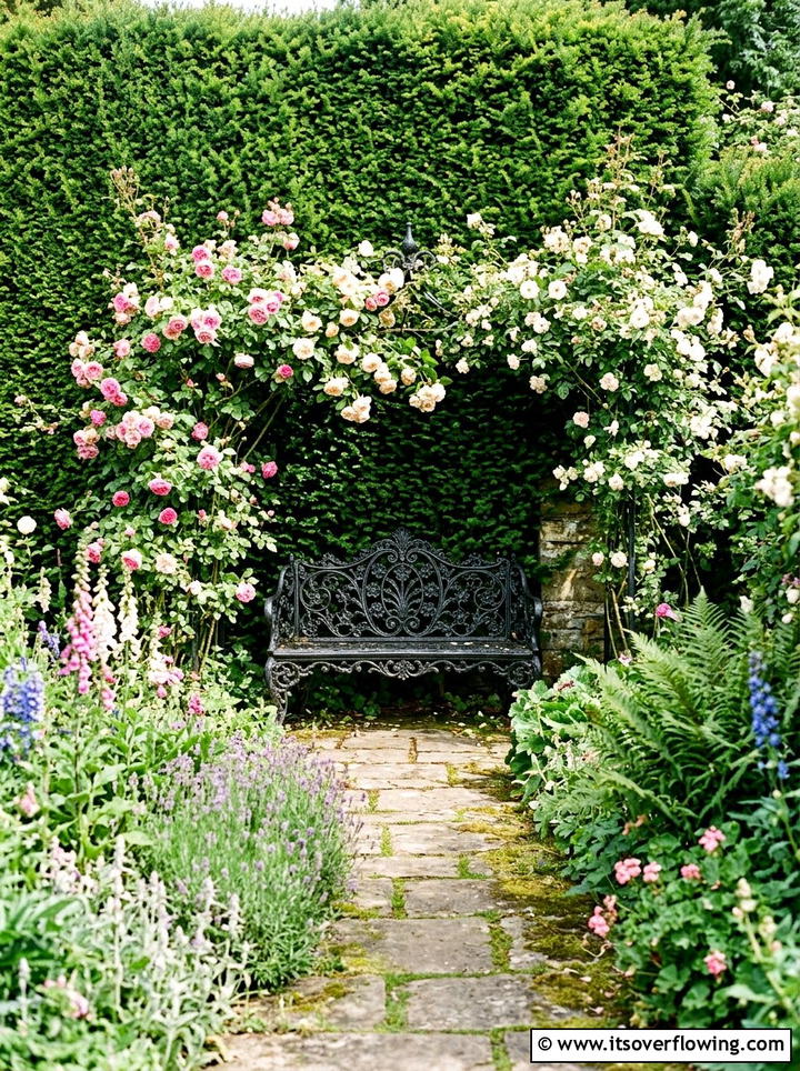 Secret garden bench - 25 creative garden ideas with outdoor reading spaces