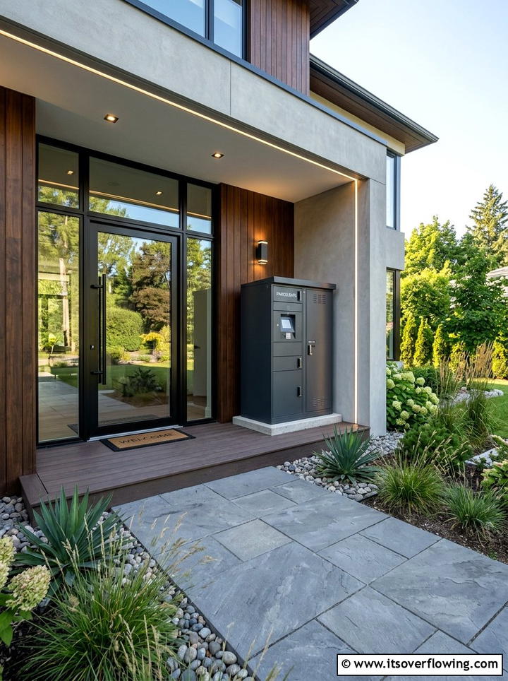 Secure Parcel Box - 25 front porch ideas with package drop zone