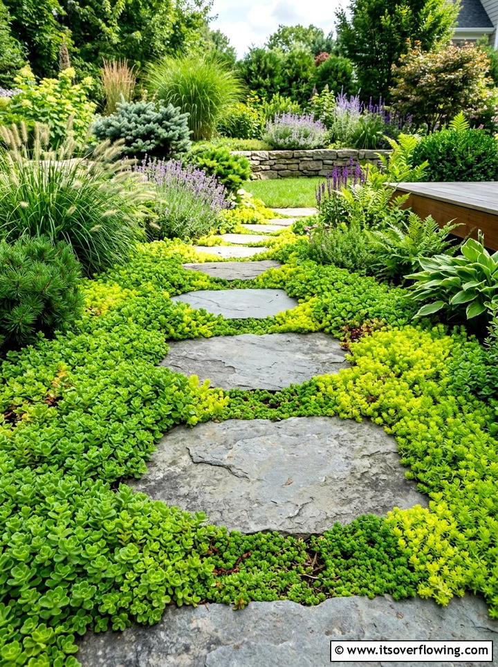 Sedum Ground Cover - 25 cheap garden ideas with cuttings