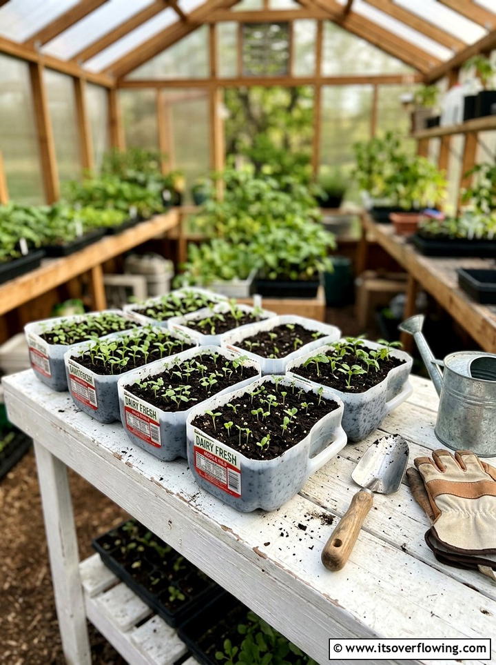 Seed Starting Trays - 25 recycled garden ideas with milk jugs