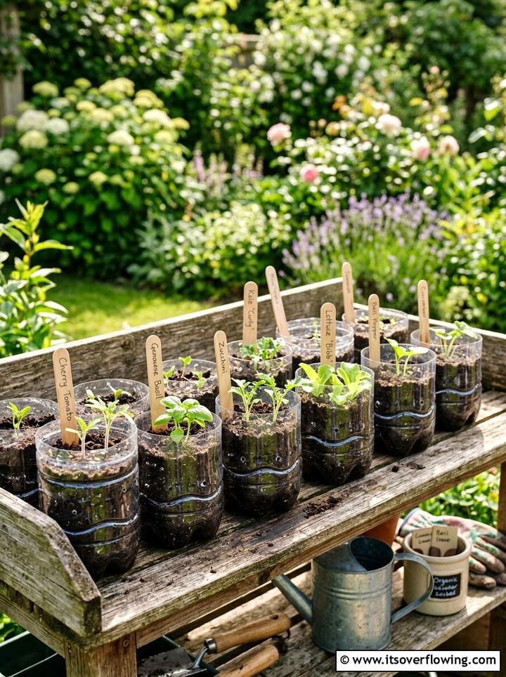 Seedling Starter Pots - 25 recycled garden ideas with plastic bottles