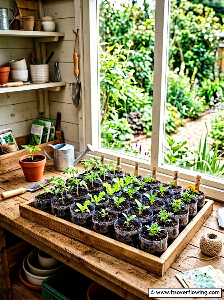 Seedling Starter Tray - 25 upcycled garden ideas with plastic bottles