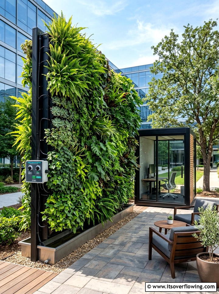 Self Watering Wall - 25 backyard ideas with living wall