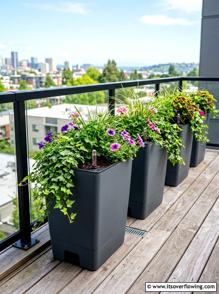 Self watering pots for balcony - 25 creative garden ideas for balconies
