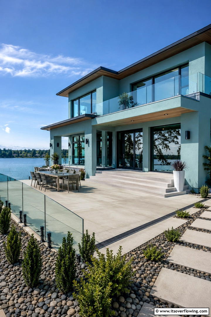 Serene Aqua Mist - 30 Stucco Color Ideas for Modern and Timeless Home Exteriors