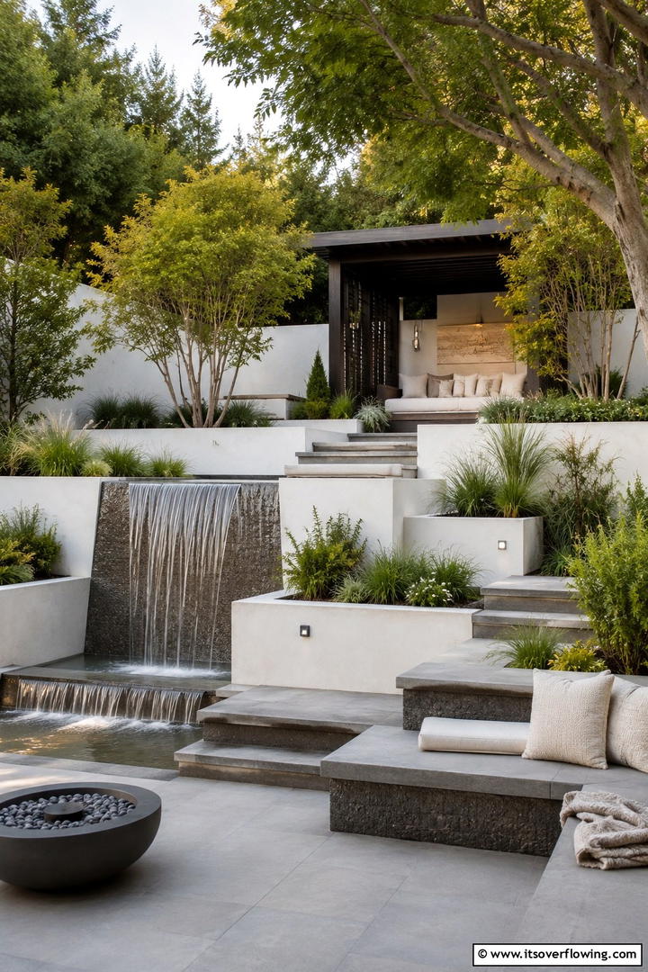 Serene Multi Tiered Sanctuary - 30 Tiered Garden Ideas for Sloped Yards and Visual Interest