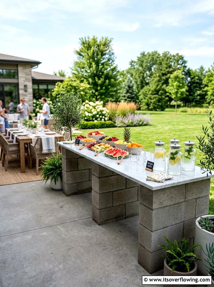 Serving Station - 25 recycled garden ideas with concrete blocks