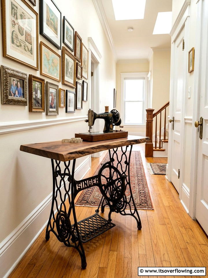Sewing Machine Base Bench - 25 reusing old things ideas for benches