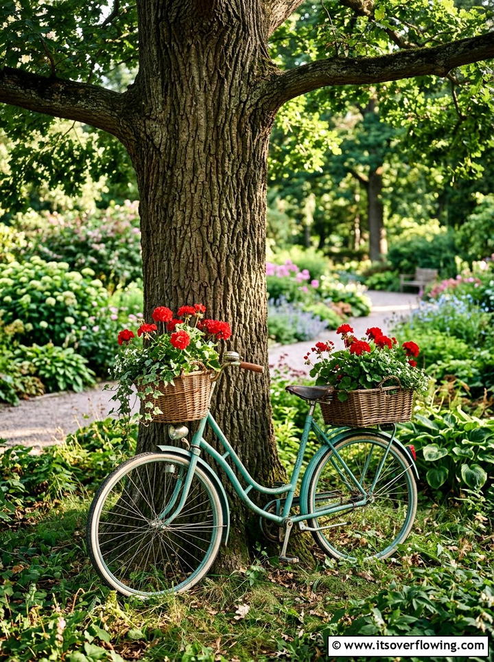 Sewing machine plant stand - 25 recycled garden ideas with old furniture