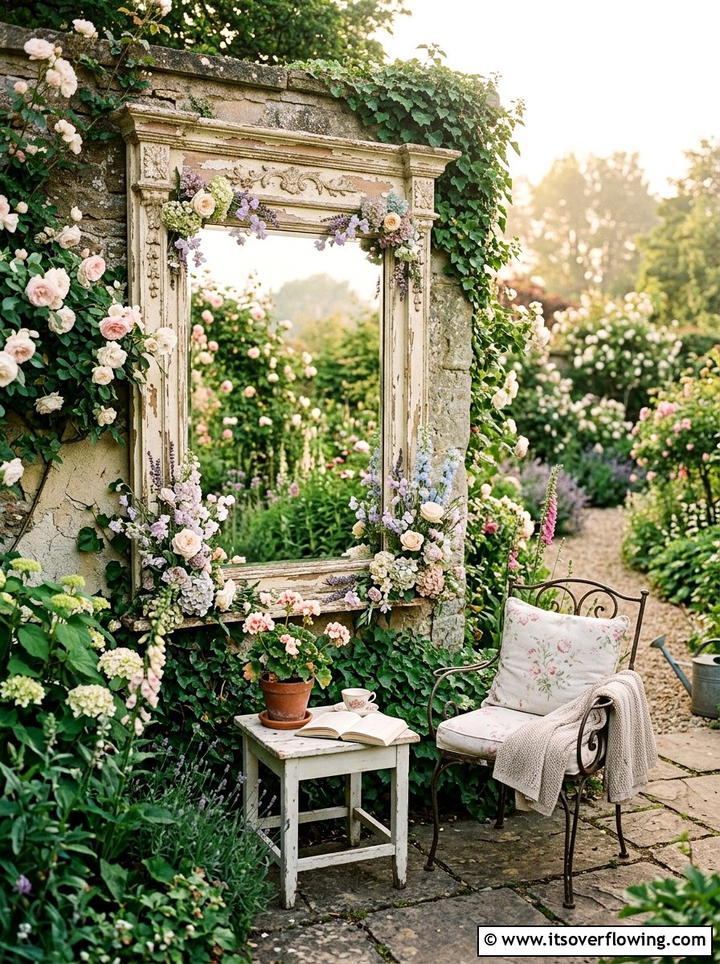 Shabby Chic Mirror For Backyard - 25 small garden ideas with mirror tricks