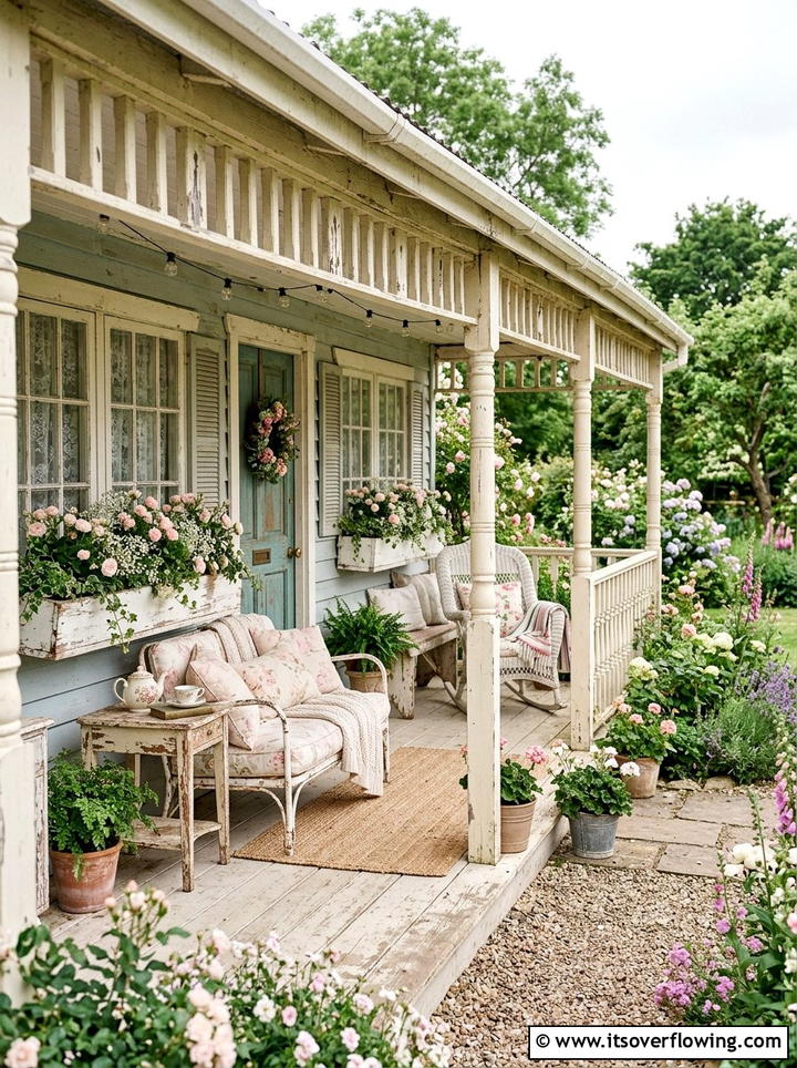 Shabby Chic Porch - 25 front porch ideas with window boxes