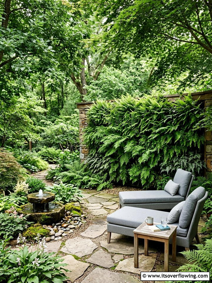 Shade Fern Wall - 25 backyard ideas with living wall