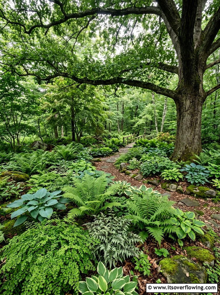Shade Garden Fern Planting - 25 creative garden ideas with cottage layering