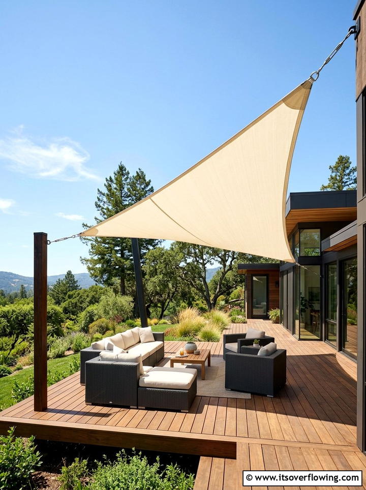 Shade Sail - 25 backyard ideas on a budget