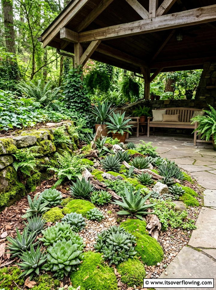 Shade Succulent Garden - 25 backyard ideas with succulents