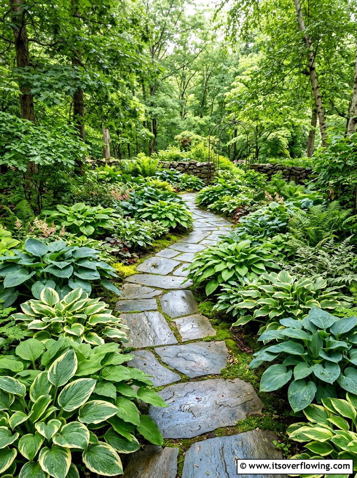 Shade garden path hostas - 25 garden ideas with hostas