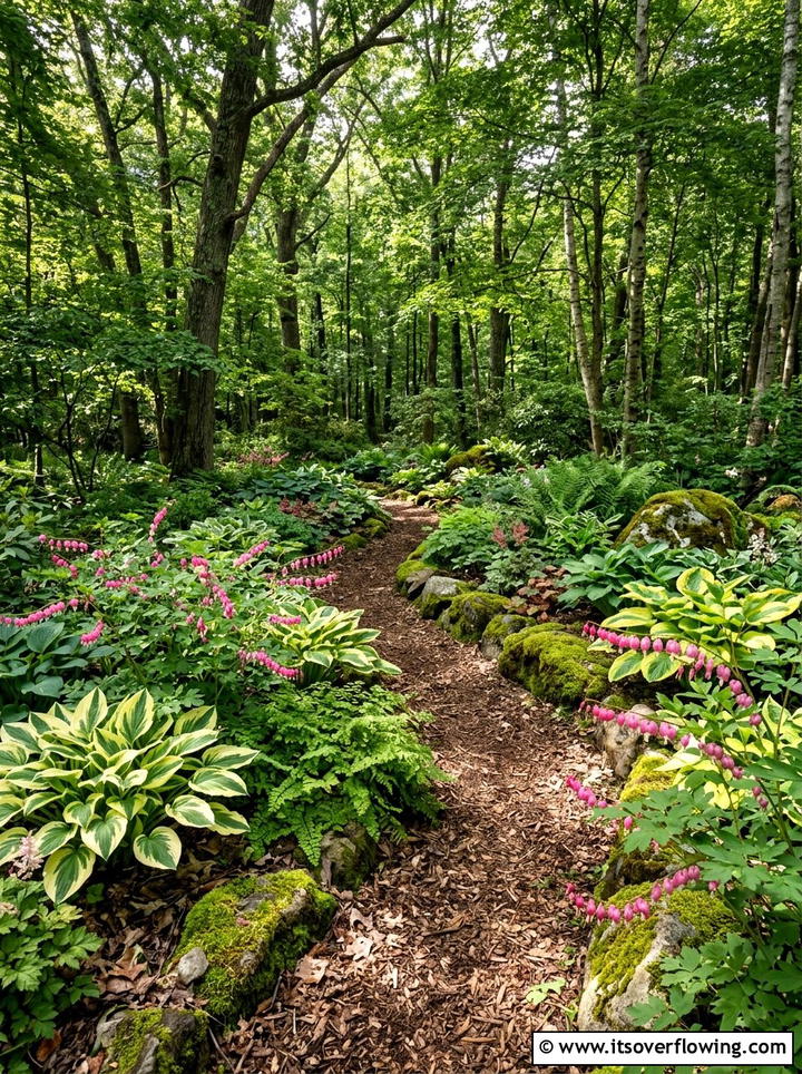 Shade loving woodland garden - 25 garden design ideas with seasonal flowers