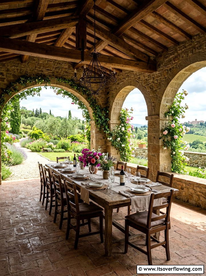 Shaded Dining Loggia - 25 garden ideas for mediterranean style