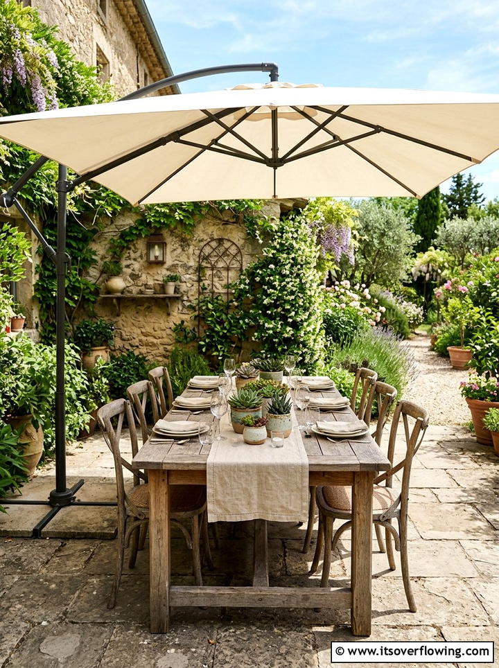 Shaded Dining Nook - 25 backyard ideas for rental homes